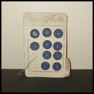 Hand Painted Vintage Czech Glass Buttons